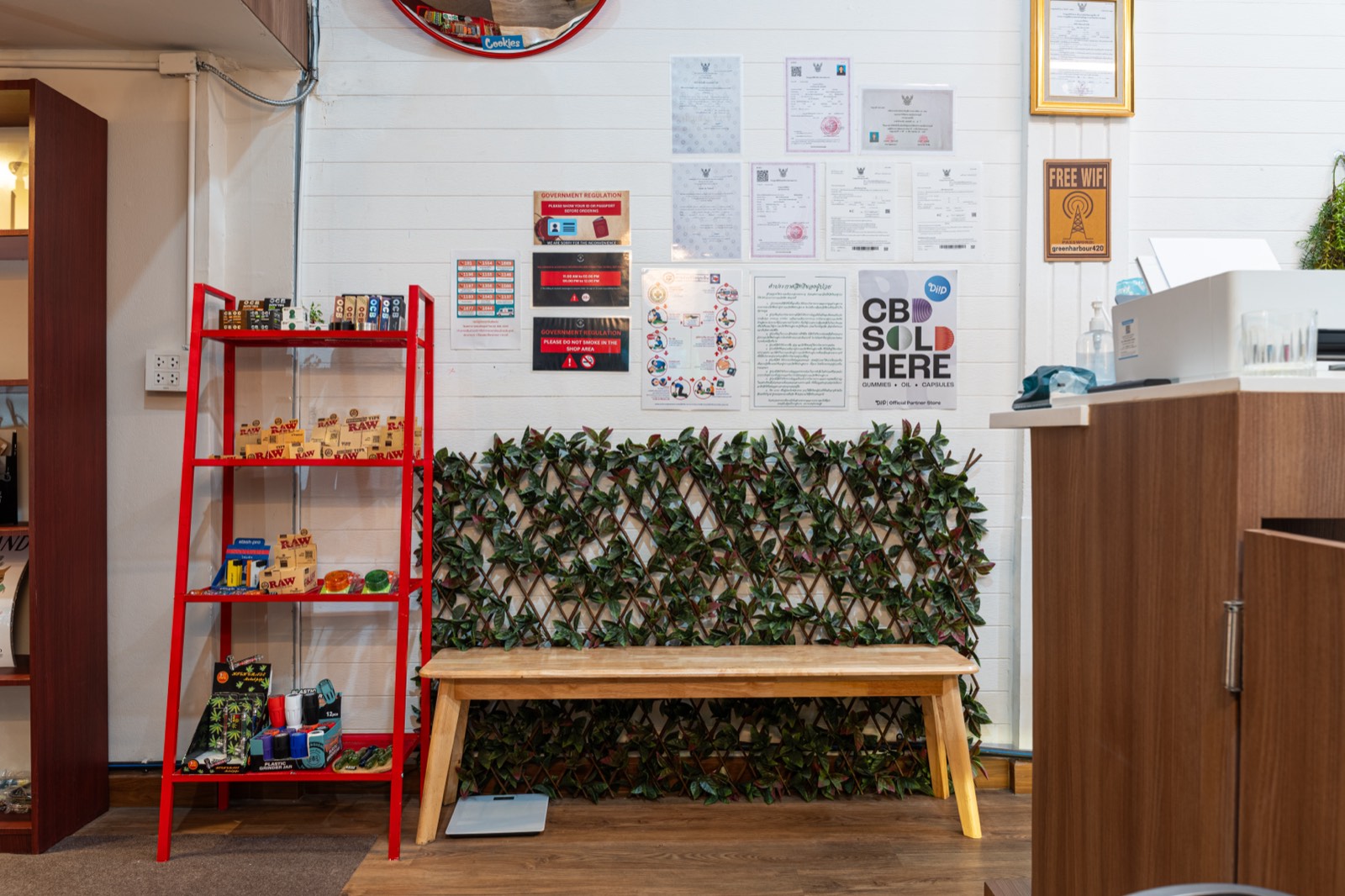 Licensed cannabis retailer signage and shelving