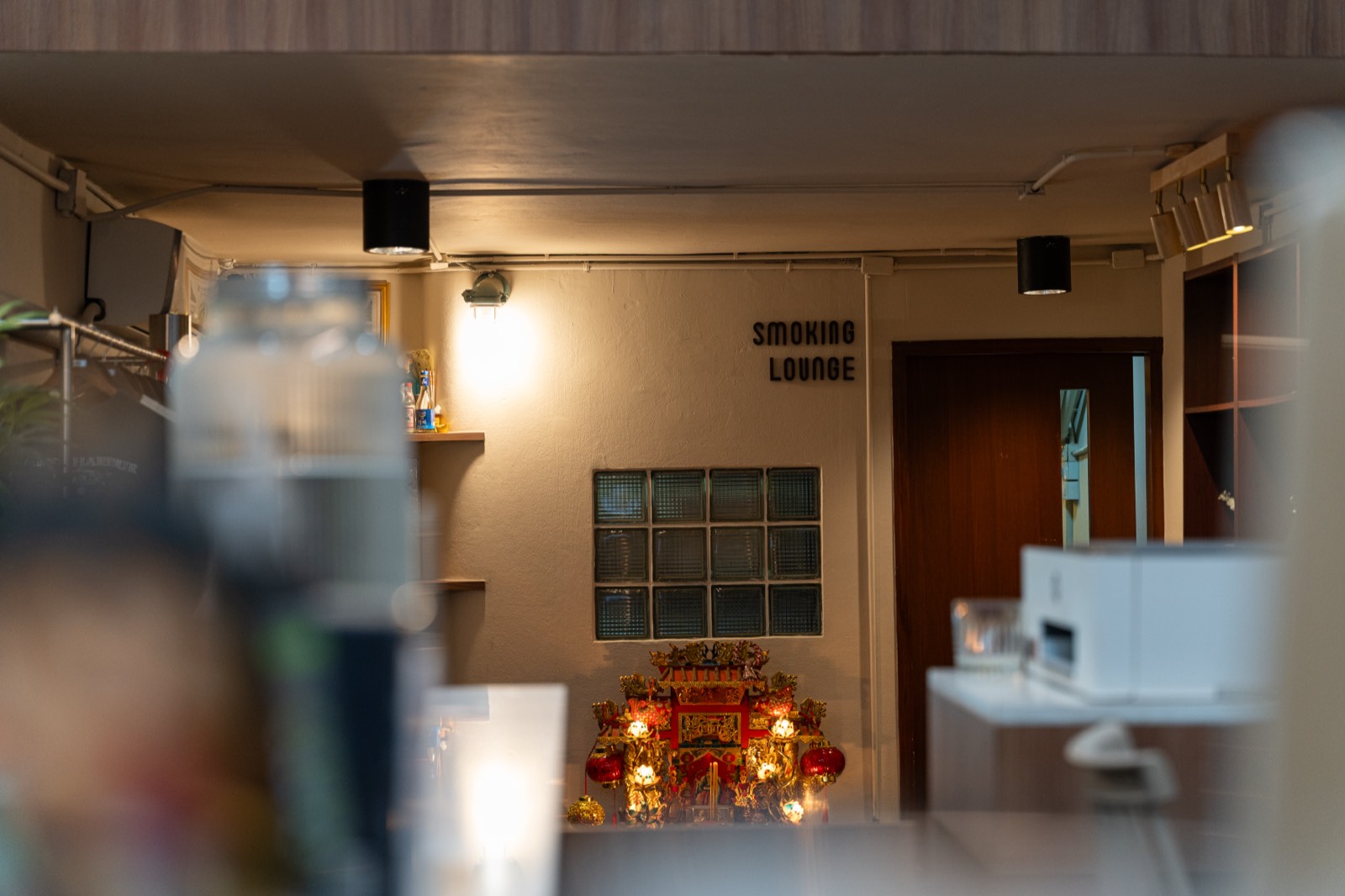 Smoking lounge interior